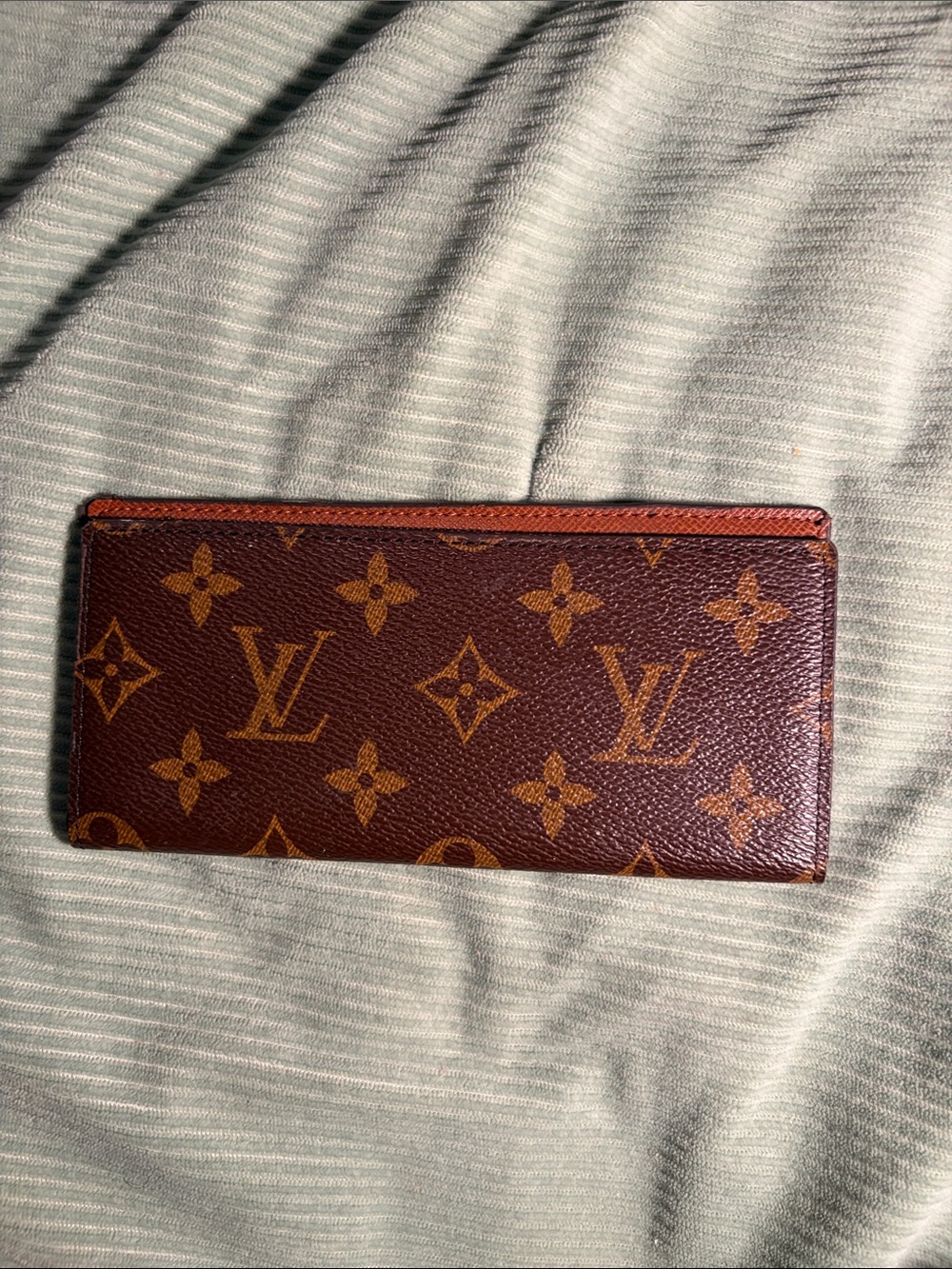 Louis Vuitton Monogram Long Check Book Holder in Brown and Gold